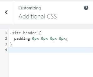 adding site-header custom CSS to WordPress