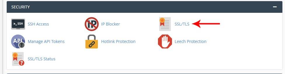 Security SSL section of GoDaddy cpanel